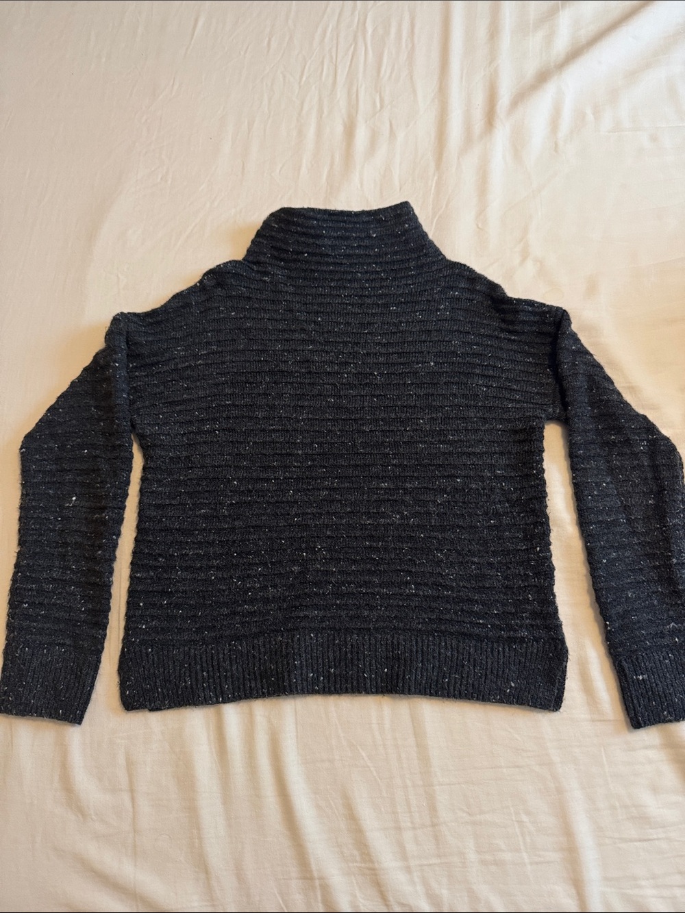 Madewell Black Speckled Cowlneck Sweater